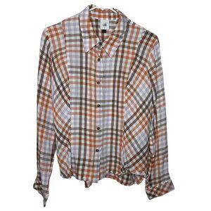Cabi Pink Plaid Legacy Top | Rolled or Long Sleeve Shirt | Women's Size S